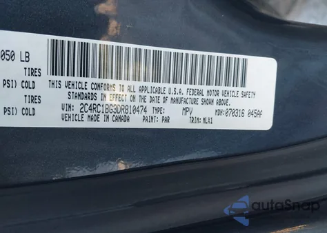 2013 Chrysler Town & Country Touring from USA, damaged, VIN 2C4RC1BG3DR810474